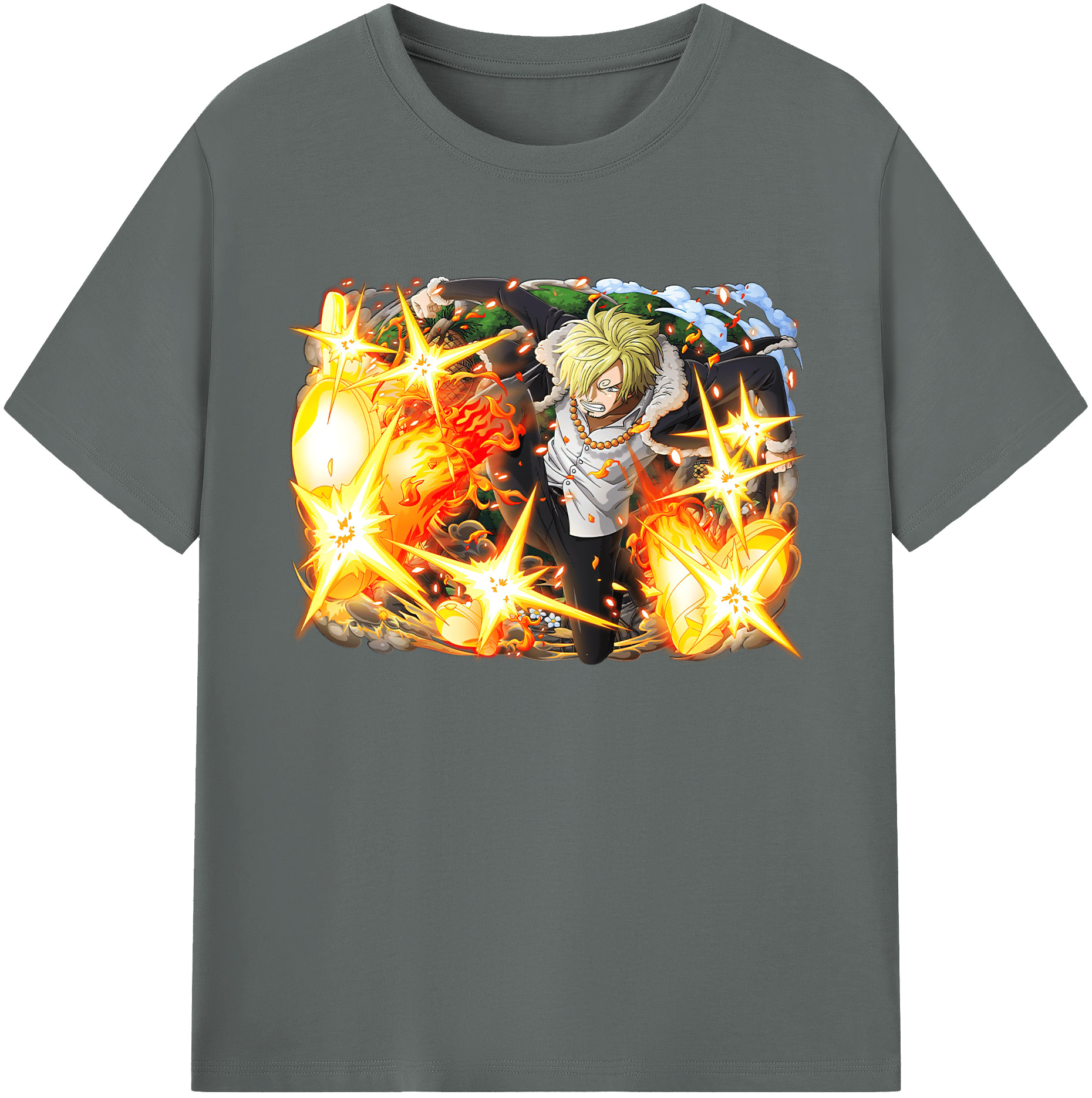 （画像用） ワンピース サンジ ONE PIECE Sanji 綿100％ メンズ半袖Tシャツ｜肌触りやわらか＆通気性